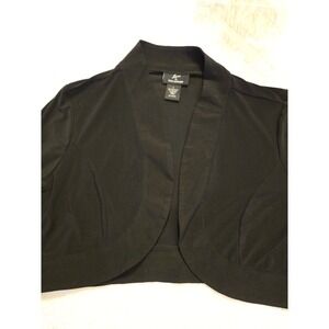 Lemmie for Nina Leonard Women's Black Cropped Open Stretchy  Cardigan - Size L